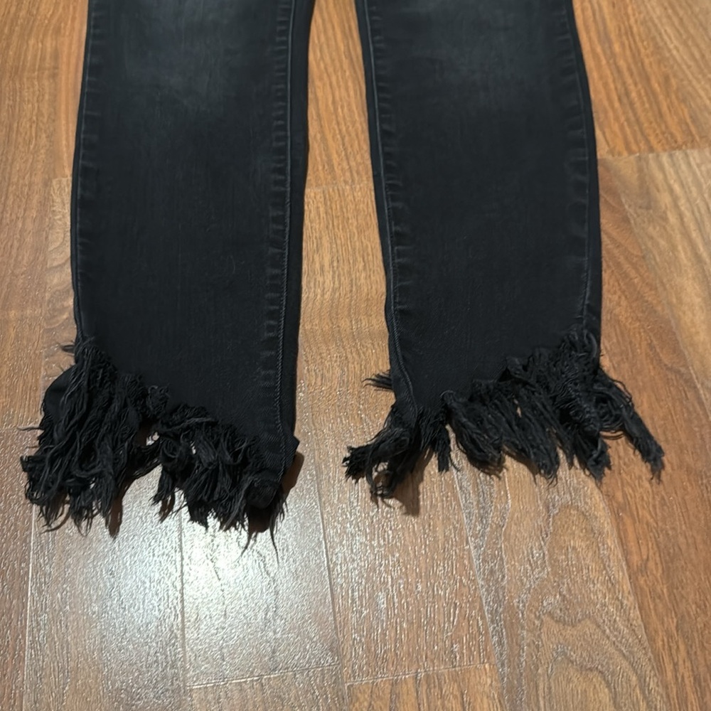 Judy Blue black ankle fringe jeans - Picture 3 of 4